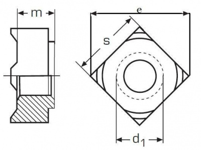 M6 BLANK Vierkant-Ansschweissmuttern DIN 928 ( 15500N)
