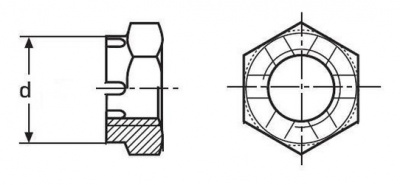 M8 BLANK 14H Kronenmuttern, niedrige Form DIN 937