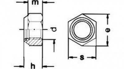 M12 A4 EDELSTAHL Sechskantmuttern mit Klemmteil, niedrige Form mit nicht metallishem Einsatz DIN 985