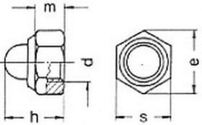 M20 VERZINKT /6/ Sechskant-Hutmuttern mit Klemmteil mit nichtmetalischem Einsatz DIN 986