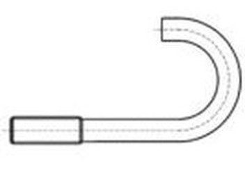 M8x50/120 VERZINKT J Haken mit gewinde