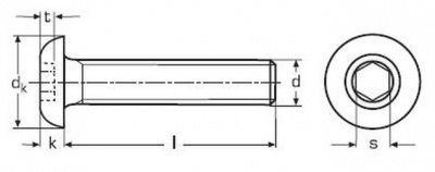 Nr.6-32x1/2" UNC A2 EDELSTAHL Flachkopfschrauben mit Innensechskant ISO 7380-1