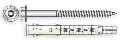 10x100 Universal-Langschaftdübel aus nylon mit Sechskant kopf schrauben TORX