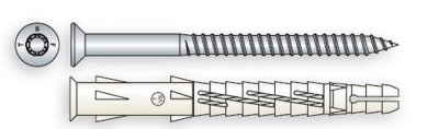 10x160 Universal-Langschaftdübel aus nylon mit Sechskant kopf schrauben TORX