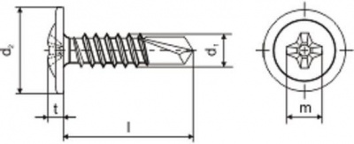 4.2x32 VERZINKT Bohrschrauben, phillips, flach kopf