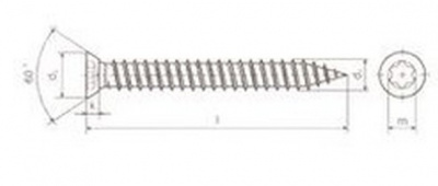 7.5x132 BLAU VERZINKT Fenster-Senk-Holzschraube mit TORX-Schlitz 30